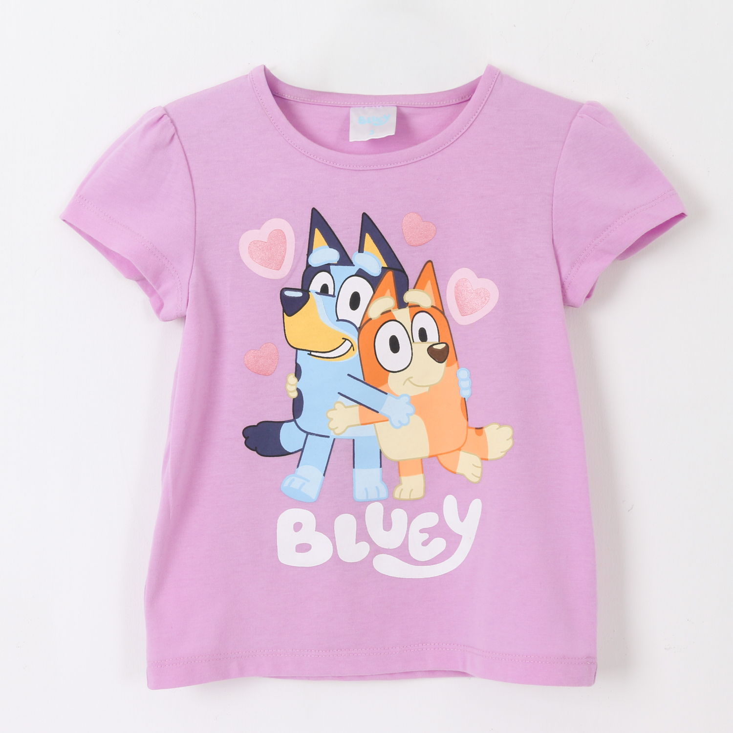 Polera Manga Corta Niña Lila Bingo & Bluey