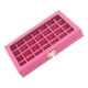 thumbnail image 3 of Bandeja De Joyería Transparente De 28 Rejillas, Vitrina, Almacenamiento, Caja De Lino, Rosa Roja, 3 of 5