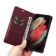 thumbnail image 2 of Funda Billetera de Cuero para Samsung Galaxy S21 Ultra con Tarjetero y Soporte - Tapa Magnética Rojo, 2 of 6