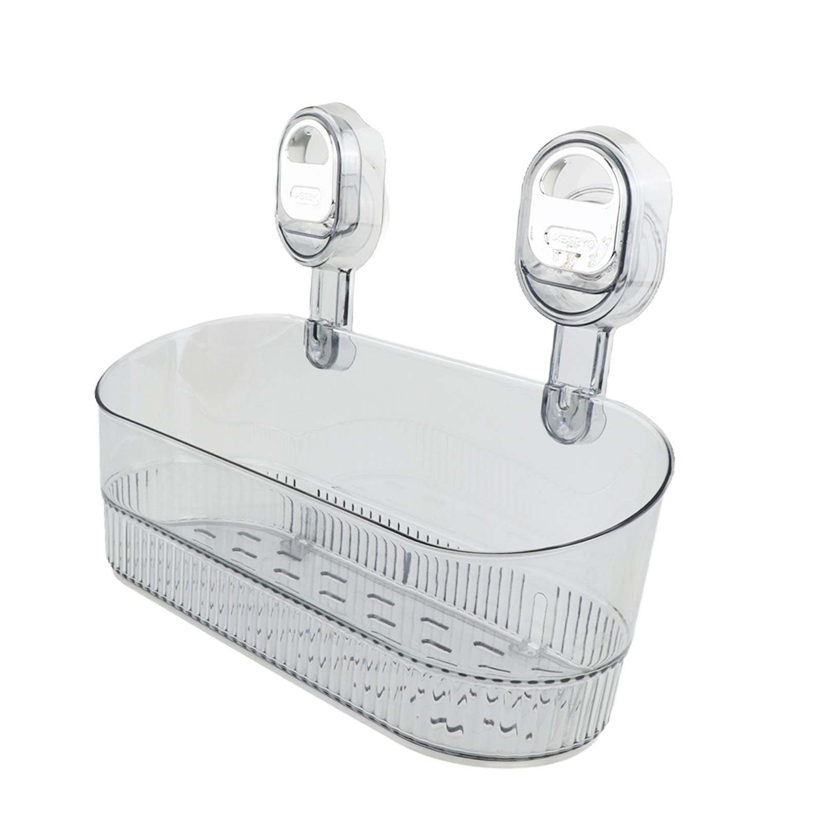 Magideal - Estante De Ducha Con Ventosa Y Orificios De Drenaje, Sencillo Estante De Almacenamiento De Pared, Organizador De Baño Para Lavandería, Cocina Y Dormit Gris