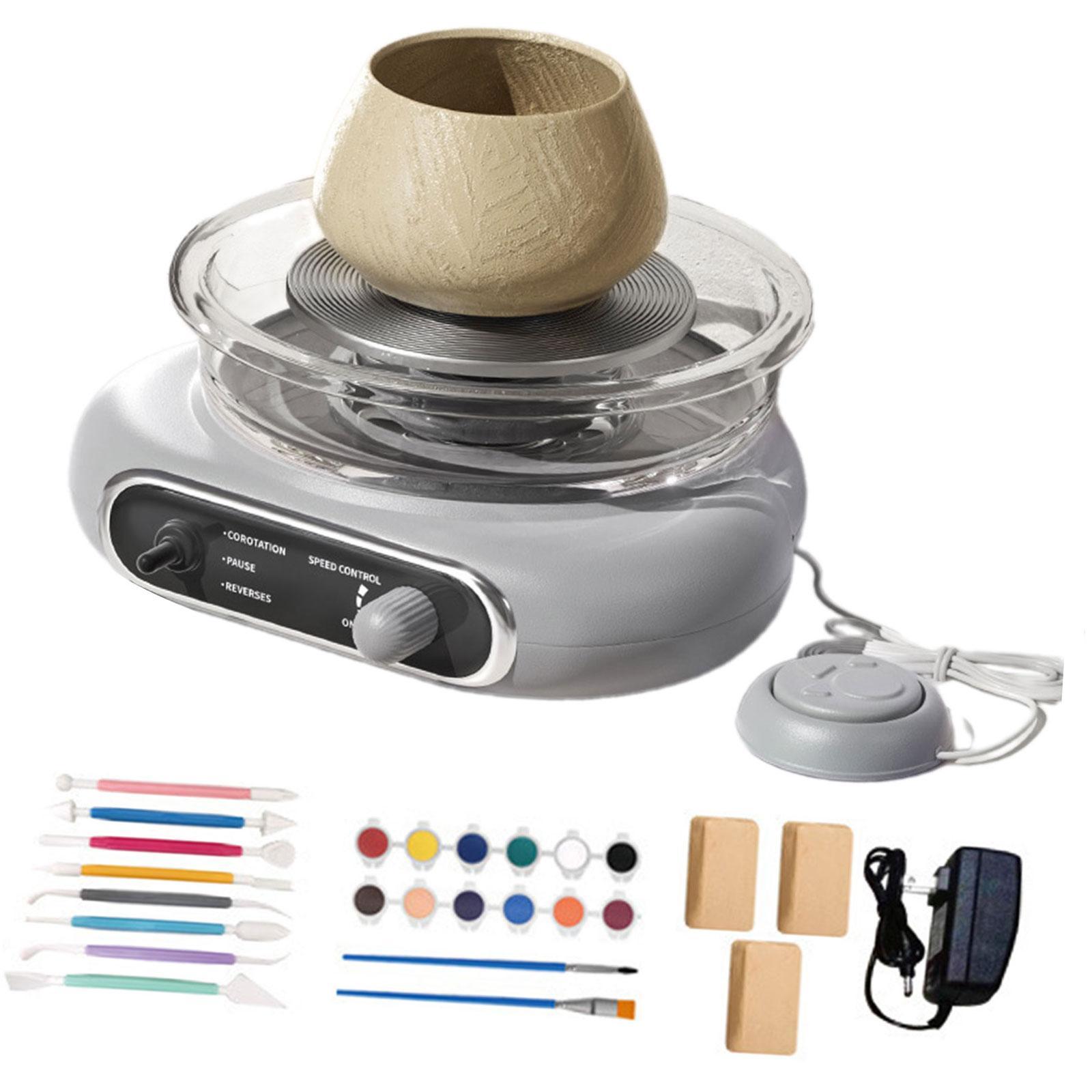 Bothyi - Mini Kit De Torno De Cerámica, Rueda De Arcilla Eléctrica Compacta Para Principiantes, Niños Y Adultos, Color Gris