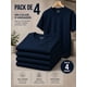thumbnail image 3 of Pack 4 Poleras Basicas Cuello Redondo 100% Algodon 200g Azul Marino L Lisa, 3 of 3