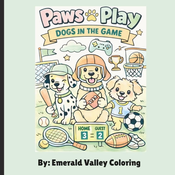 Libro para colorear Paws & Play: Perros en el juego para niños y adultos
