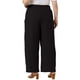 thumbnail image 3 of Pantalones Palazzo de Talla Grande para Mujer de Agnes Orinda con Pliegues, Cintura Alta Elástica con Cordón, Pantalones Casuales de Pierna Ancha con Bolsillos 4X Negro, 3 of 5