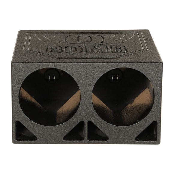 Caja para subwoofer Q Power de doble 10 pulgadas con ventilación, negra