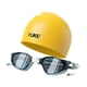 thumbnail image 5 of Gafas de natación con tope de natación vasos de natación anti antidivisión vista transparente para mujeres y sin fugas de silicona cómoda tapa de baño Amarillo, 5 of 5