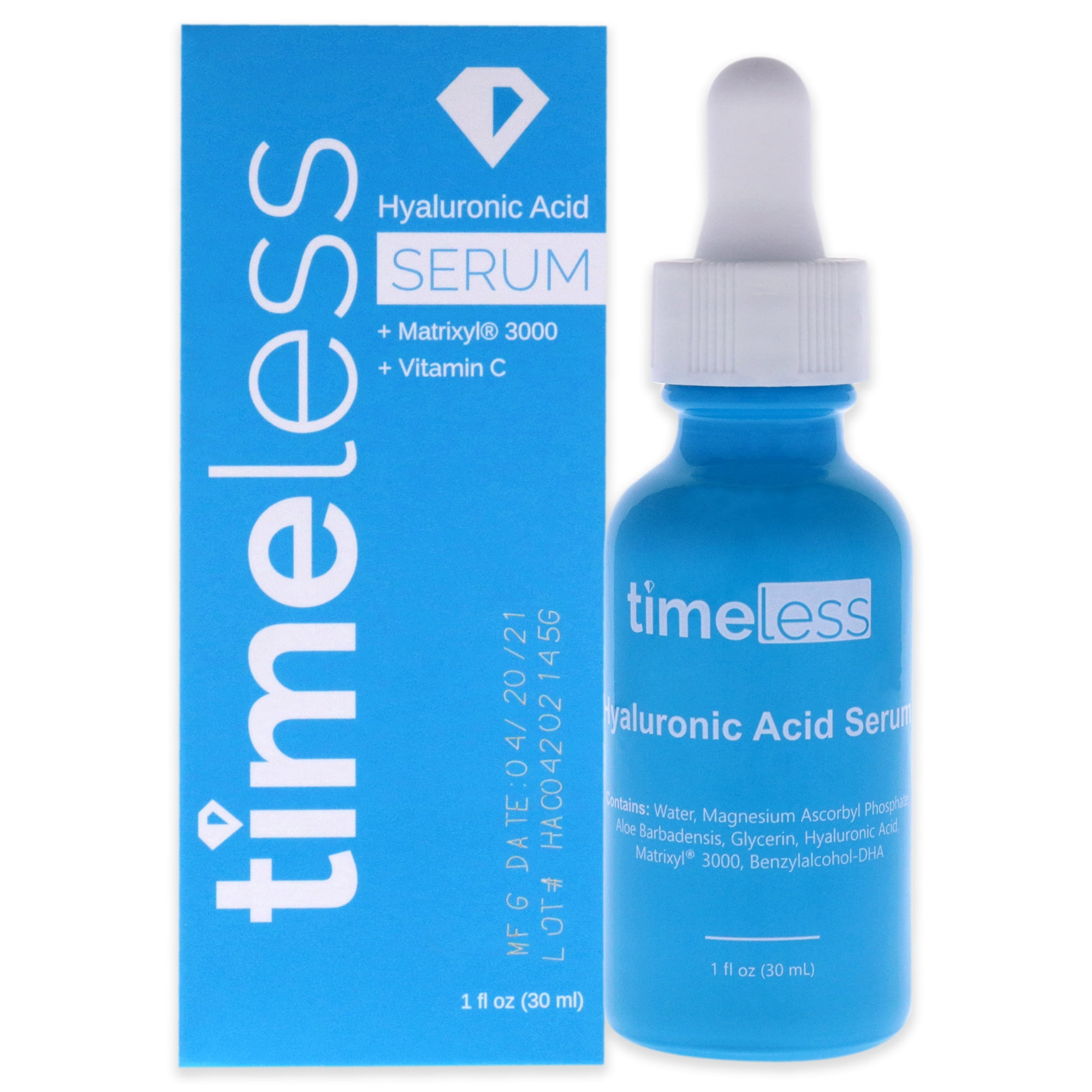 Timeless - Suero De Vitamina C Con Ácido Hialurónico De Para Unisex - Suero De 1 Oz