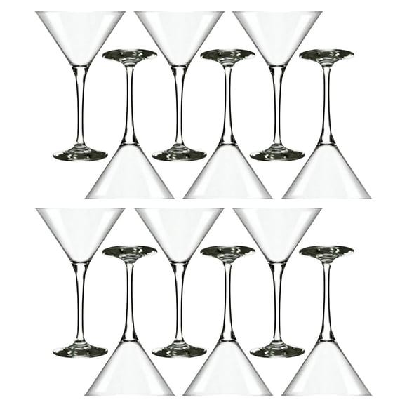 Set 12 Copas Martini Tragos Vidrio 250mL Nadir Transparente