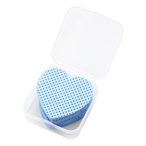 Ioensy - 50 Almohadillas Desechables Para Quitar Esmalte De Uñas, Toallitas Absorbentes En Forma De Corazón Suave, Color Azul