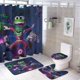 thumbnail image 1 of Chico Bestia Lobo solitario-theme 4-Piece Shower Curtain Set with Rugs, Waterproof Bathroom Decor Set Includes Bath Mat, U-Shaped Rug, Toilet Lid Cover and Curtain with Hooks, 1 of 6