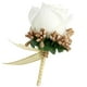 thumbnail image 2 of Estimulación Flor de rosa Broche Pin Ramillete de novia Blanco y dorado, 2 of 5
