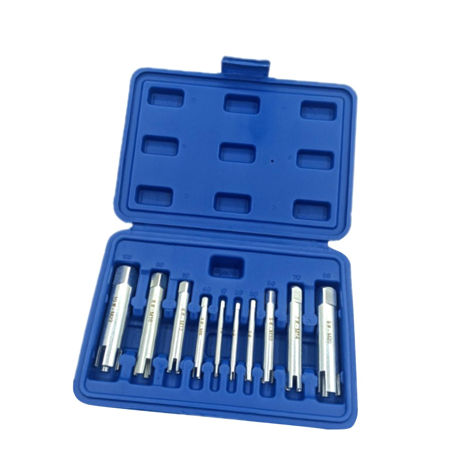 Magideal - Juego De Extracción De Tornillos De Grifo De 10 Piezas Con Estuche, Accesorios De Extracción De Herramientas Manuales Para Trabajos De Reparación En E