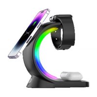 Stand De Carga Inalámbrica Motomo T17, 15W, 3 En 1