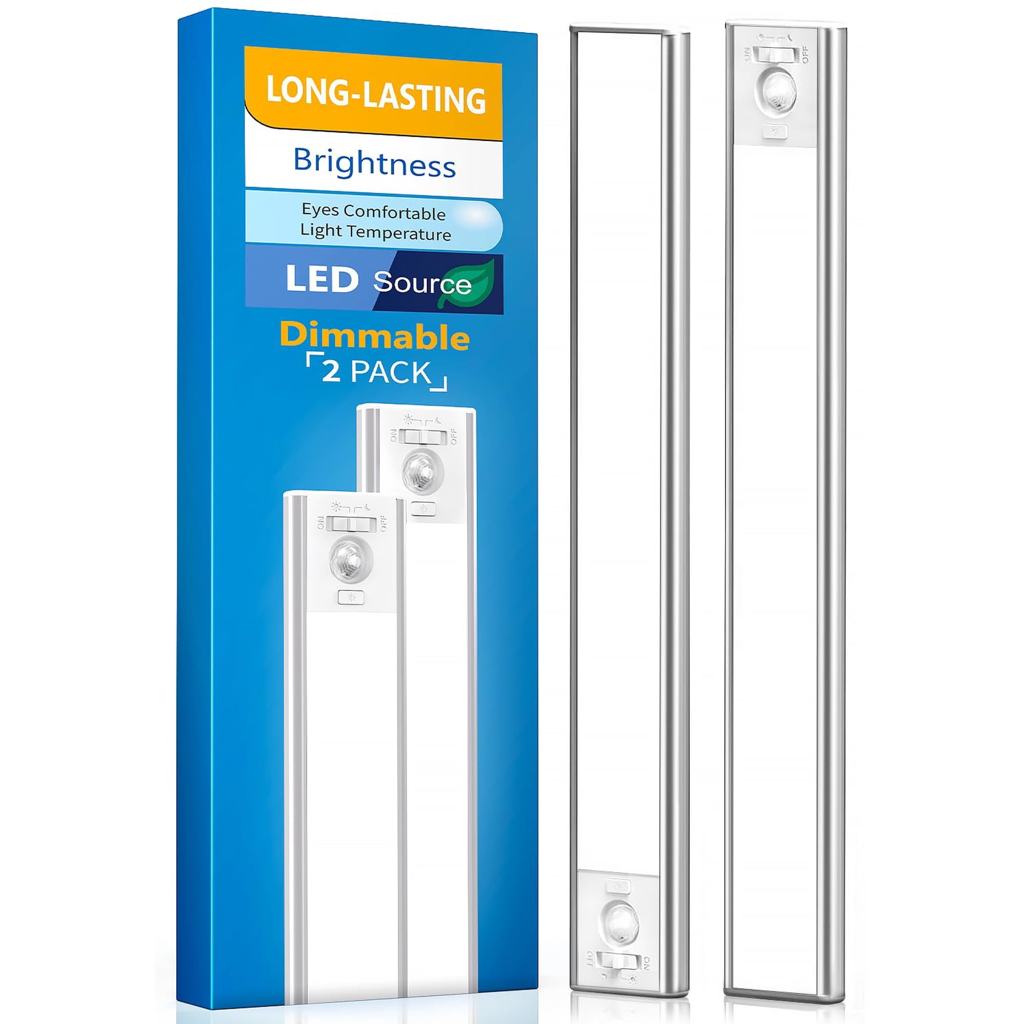 Paquete De 2 Sensores De Movimiento Led Didisky Para Debajo Del Armario