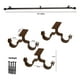 thumbnail image 4 of Set Doble De Barras Para Cortina Extensible 170-320 Cm De Metal Diámetro 16/19 Mm Soporte De Techo Terminal Bola Color Café, 4 of 4