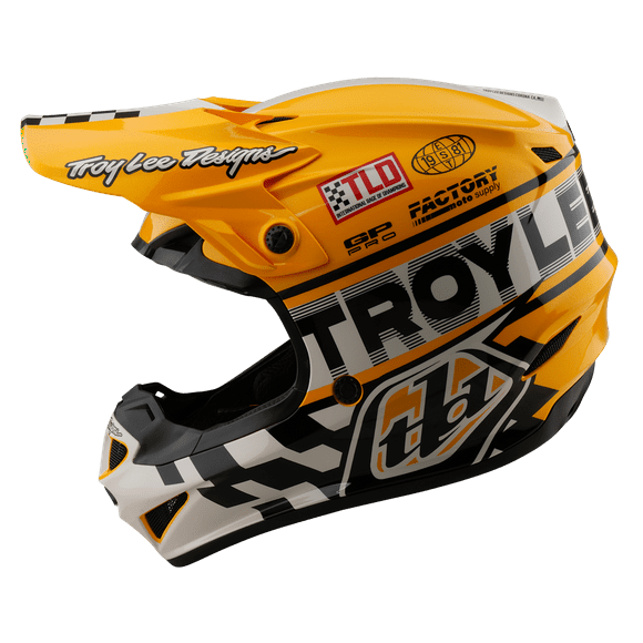 Casco troy lee gp pro fifty-50 white/gold