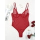 thumbnail image 2 of Erotic Polka Dot Mesh Teddy, See Through Deep V Backless Slip Bodysuit, Women's Sexy Lingerie & Underwear, 2 of 3