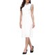 thumbnail image 4 of Vestido Tubo con Volantes sin Mangas 2026 de INSPIRE CHIC para Mujer, Vestidos de Oficina de Color Contrastante L Blanco, 4 of 5