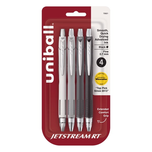Bolígrafo Uni-ball Jetstream RT 0.7 mm Negro x4