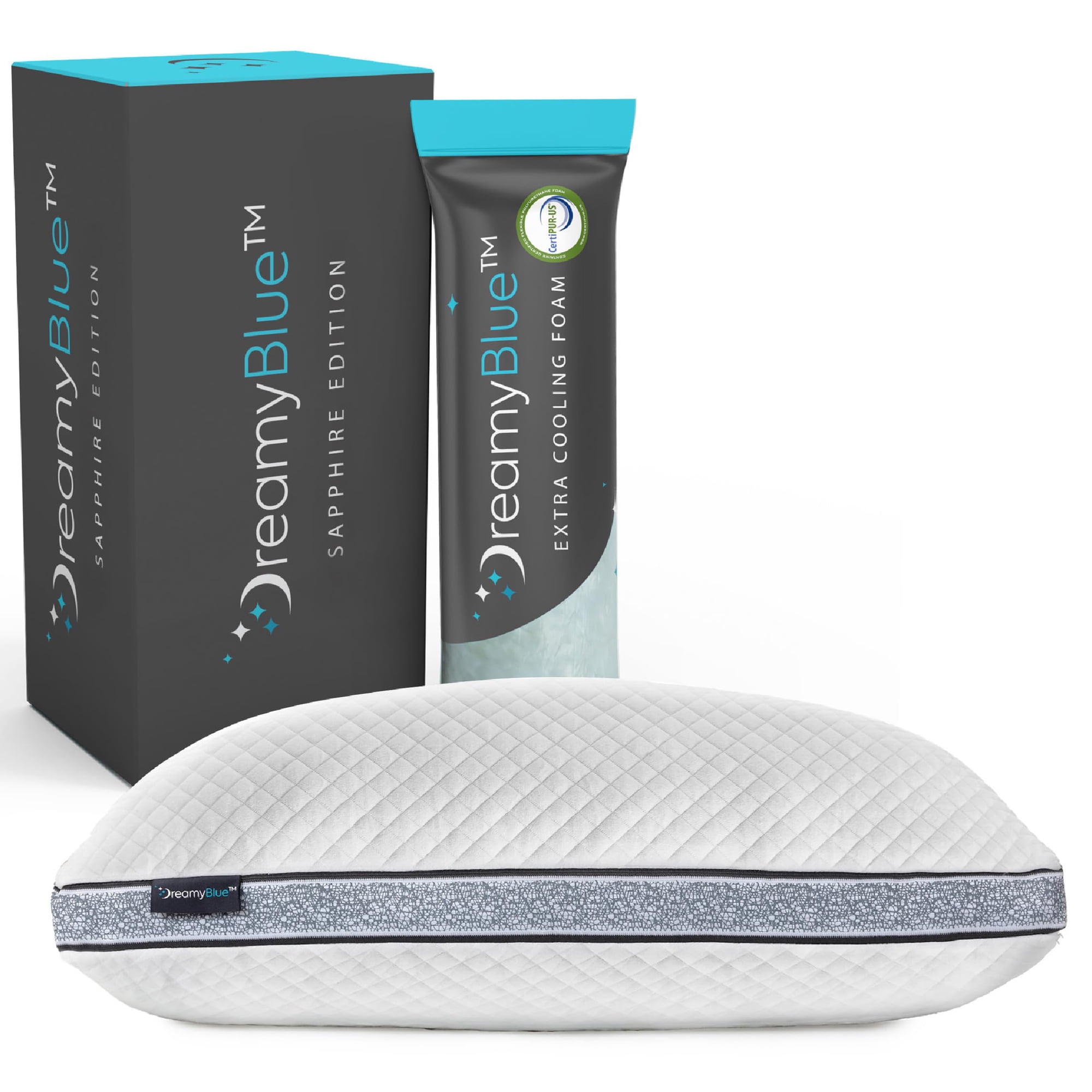 Dreamyblue - Almohada Con Zafiros Reforzados Ajustable Tamaño Loft Queen