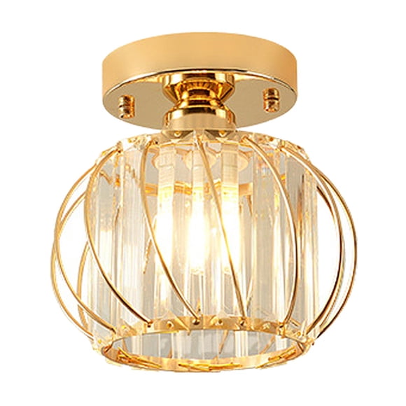 Lámpara de techo de cristal LED con base E26, montaje empotrado, accesorio de iluminación cercano al techo, lámpara de araña para oficina, balcón, coc Estilo D