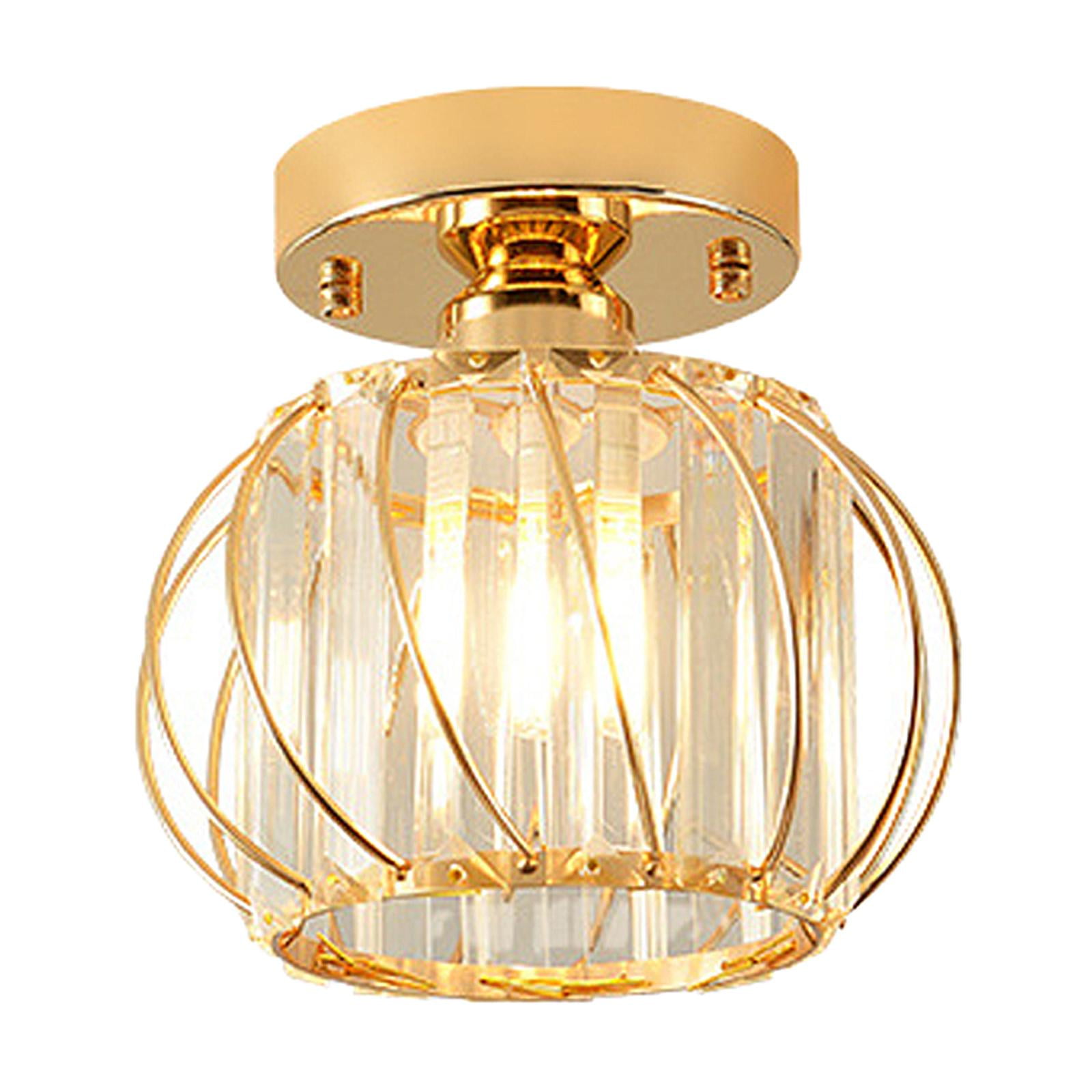 Magideal - Lámpara De Techo De Cristal Led Con Base E26, Montaje Empotrado, Accesorio De Iluminación Cercano Al Techo, Lámpara De Araña Para Oficina, Balcón, Coc Estilo D