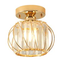 Magideal - Lámpara De Techo De Cristal Led Con Base E26, Montaje Empotrado, Accesorio De Iluminación Cercano Al Techo, Lámpara De Araña Para Oficina, Balcón, Coc Estilo D