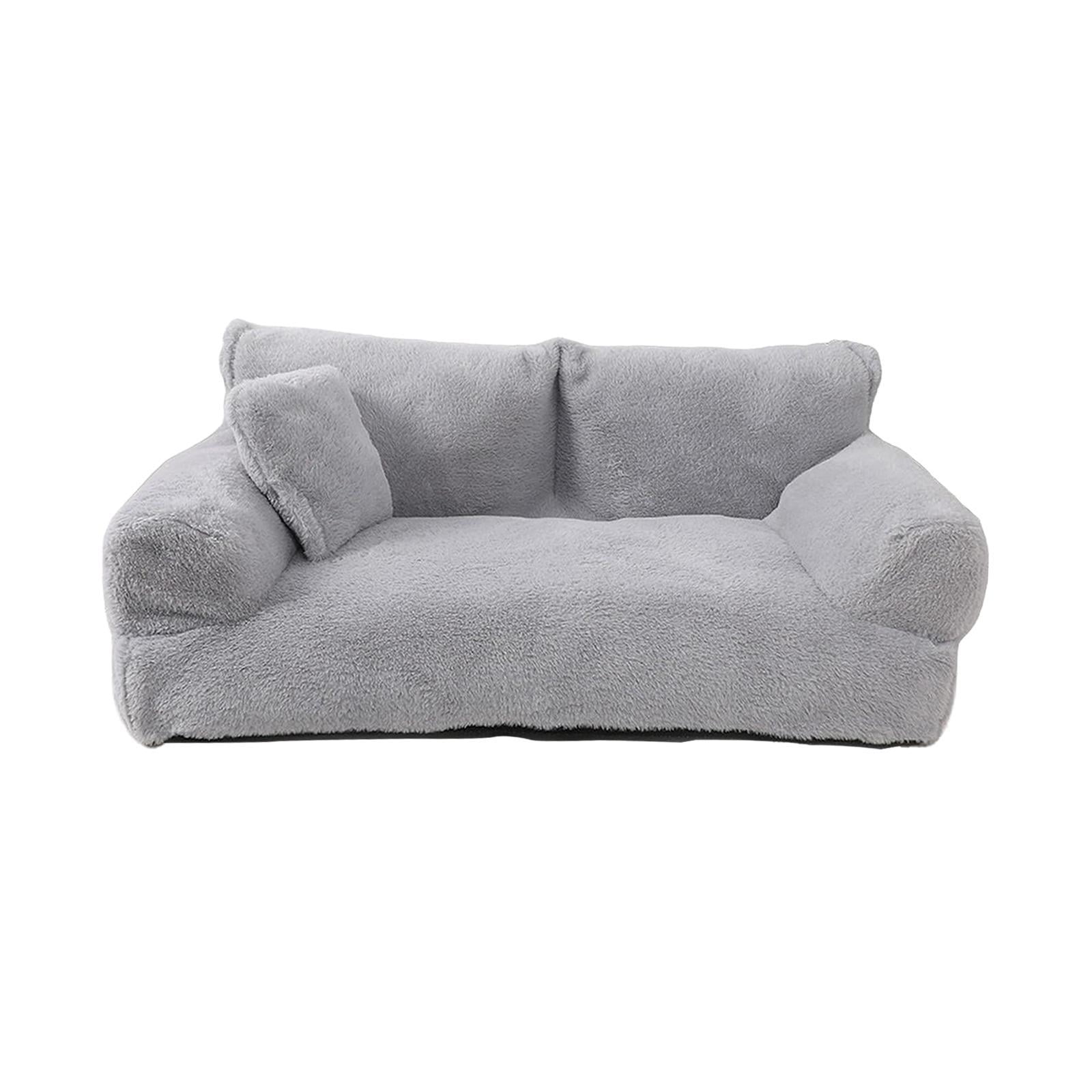 Magideal - Cama Para Dormir Para Mascotas Con Funda Lavable, Suministros Para Mascotas, Base Antideslizante Multiusos, Sillón Reclinable Para Mascotas, Sofá Gris Claro