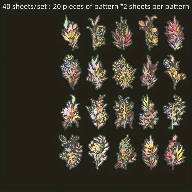 40 Sheets of Creative Retro Plant Flower Stickers - Perfect for DIY Projects, Water Cups, Notebooks & More!