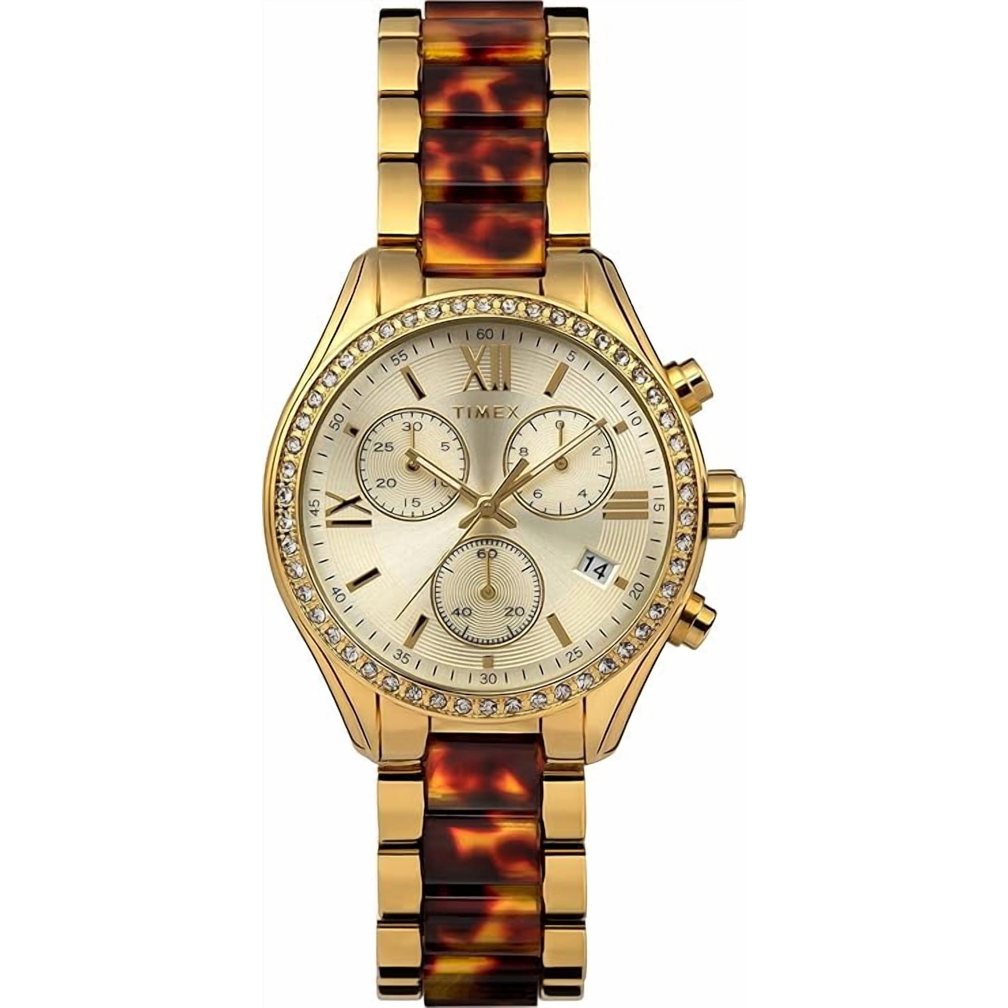 Reloj Analógico Timex Clásico Cronógrafo Dorado Dama