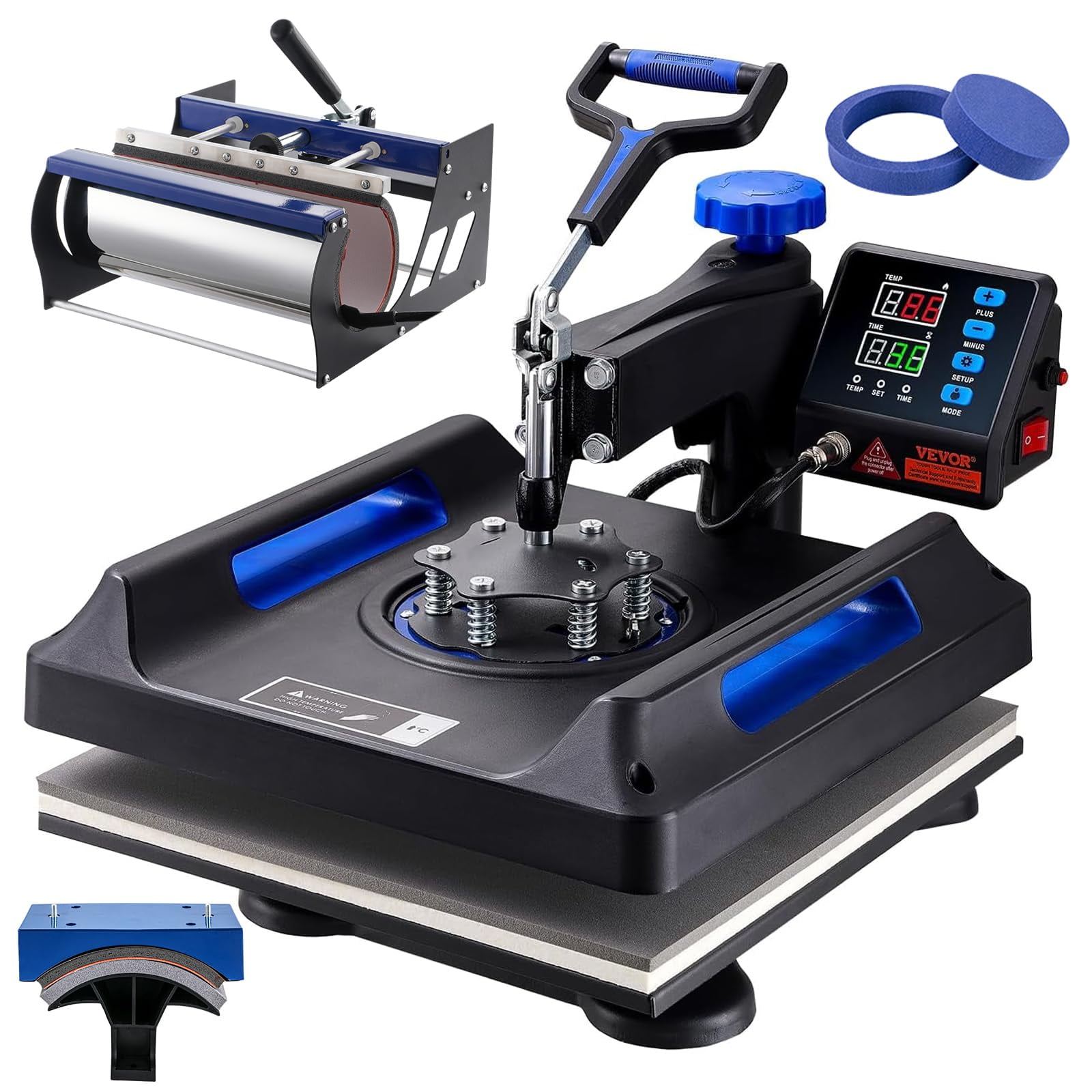 Máquina De Prensado Térmico Vevor 5 En 1 Con Vaso De 900 Ml, 15 X 15 Cm