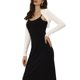thumbnail image 4 of INSPIRE CHIC Boleros de Mujer con Mangas Largas Abiertos de Algodón Tejido Recortado Blanco M, 4 of 6