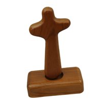 Magideal - Crucifijo De Cruz De De Piezaza Con Base, Escultura De Colección Decorativa De Cruz Cristiana Para Estante Para Hogar, Decoración De Iglesia,