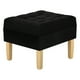 thumbnail image 2 of Pouf Wood 1c Felpa 05 Negro, 2 of 4