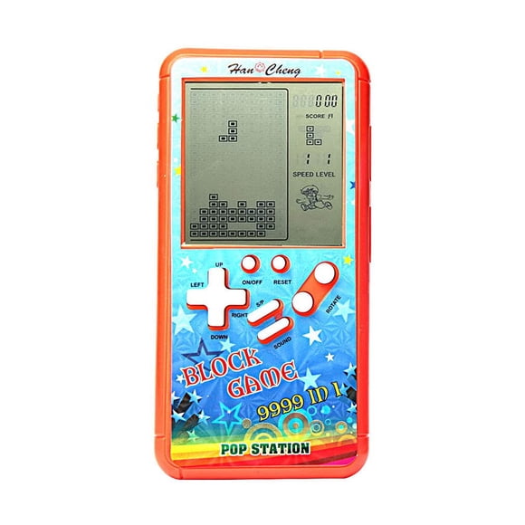 Consola de juegos HLF Retro Block con pantalla grande de 23 juegos, naranja