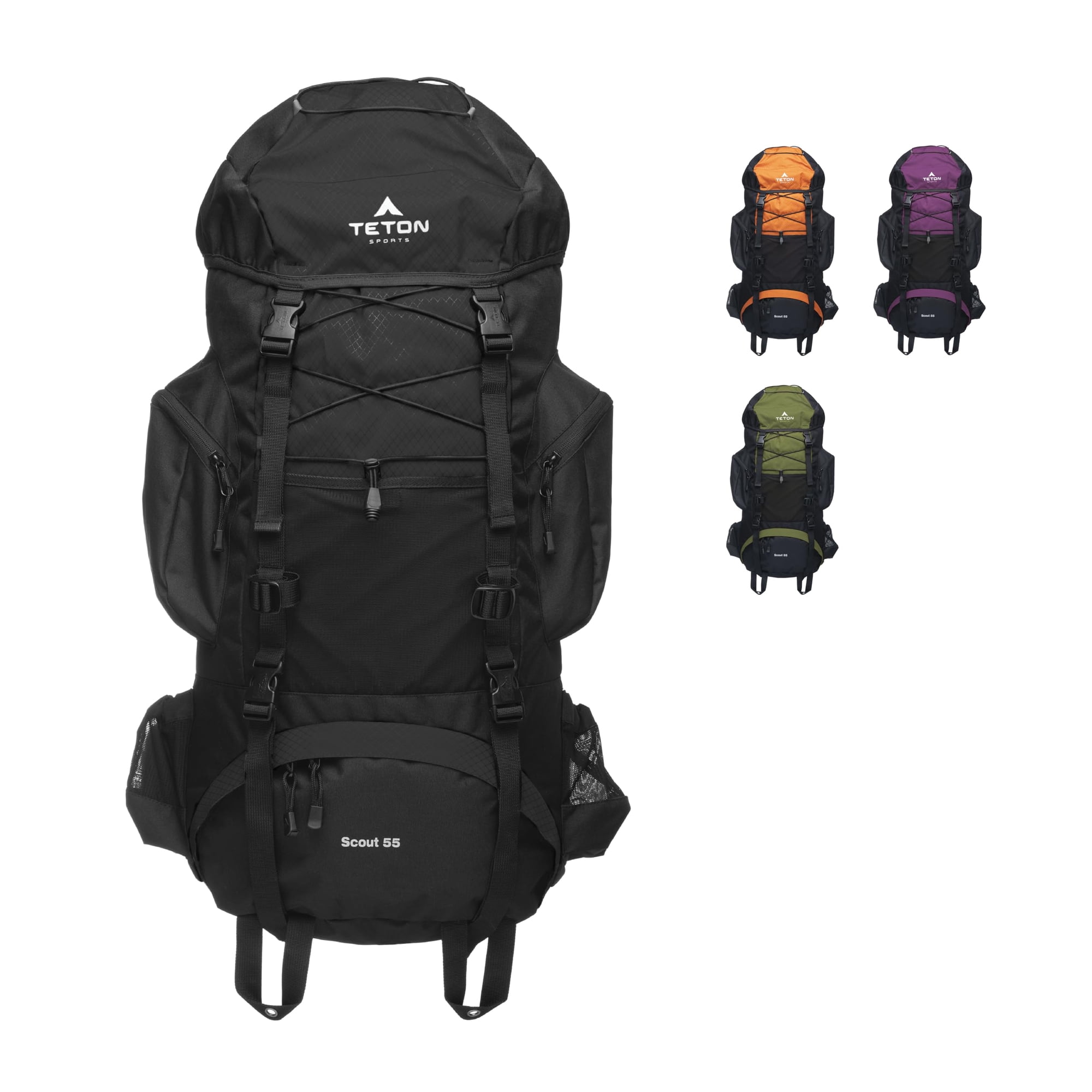Mochila Teton Sports Scout 55l Con Armazón Interno, Negra
