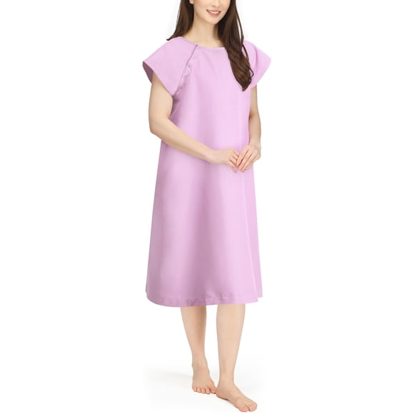 Bata de hospital NY Threads para mujer, suave y elegante, rosa, L-XL