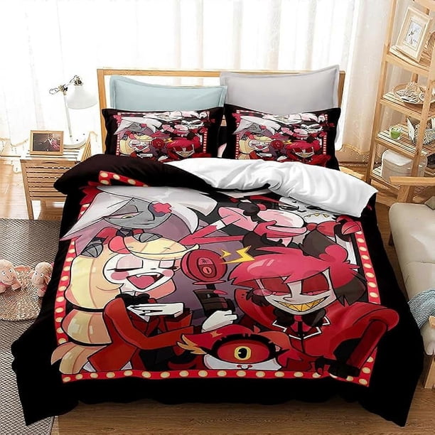 Hazbin Hotel Juego De Ropa De Cama De 3 Piezas Estampado Juego De Funda Nórdica Edredón Estampado Fundas De Edredón Con Fundas De Almohada Para Tu Propio Bedro