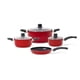 thumbnail image 1 of Batería De Cocina 7 Piezas Aluminio Prensado Firenze Roja, 1 of 3