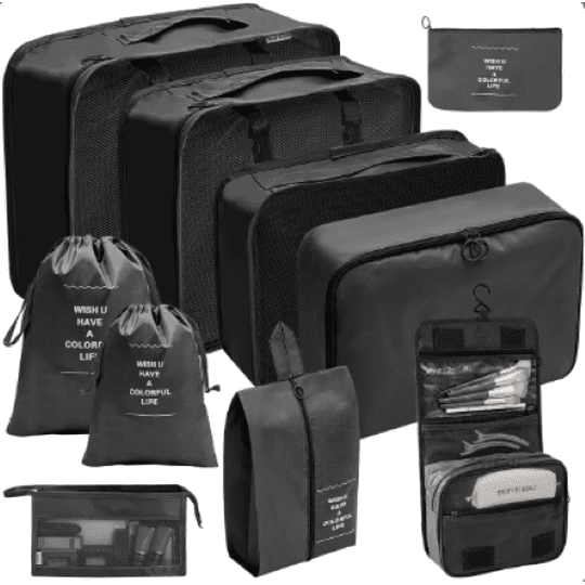 Genérico - Set Organizador De Equipaje En Bolsos O Maletas Negro