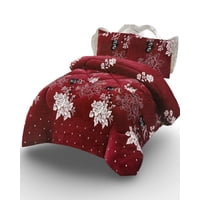 Kang Da - Cubrecama Con Chiporro Invierno 2 Plazas Burdeo