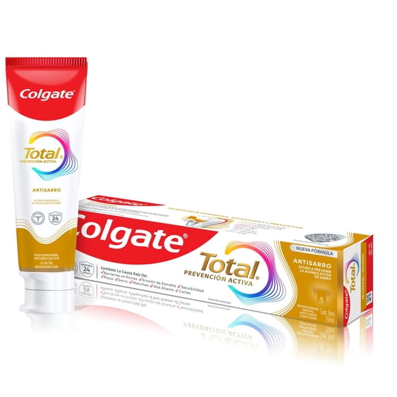 Crema dental anticaries con flúor Pasta Dental Colgate Total Antisarro con Flúor, 150 ml