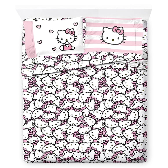 Juego de sábanas Jay Franco Hello Kitty Ultrasoft Queen de 4 piezas