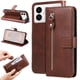 thumbnail image 2 of Funda tipo cartera para Samsung Galaxy S26 Edge con bolsillo con cremallera y ranuras para tarjetas – Función de soporte Marrón, 2 of 5