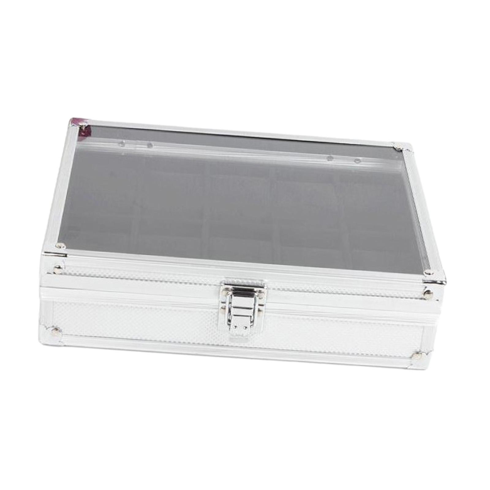 Magideal - Colección De Cajas Para Relojes De Aleación De Aluminio Con 12 Compartimentos, Cajas De Regalo Con Exhibición, Organizador De Relojes Moderno, Caja Pa