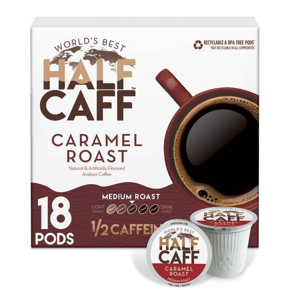 Cápsulas de Café World's Best Half Caff Caramel 18 uds