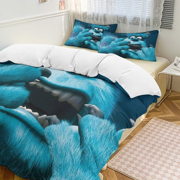 Monsters University Bedding Comforter Sets 3-Piece Bedding Set Soft Warm Bed Set for Bedroom All Season