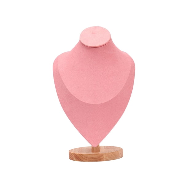 Busto de Maniquí para Exhibición de Joyas, Soporte para Collar, Artesanía Fina, Protector de Madera Maciza para Exhibición, Modelo Organizador de Joye 30x19x12cm