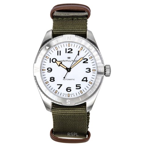 Reloj Hamilton Khaki Field Expedition Textile Strap White Dial Automatic H70315910 100M Unisex Watch