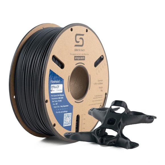 Filamento de impresión 3D Siraya Tech Fibreheart PPA-CF 1 kg negro